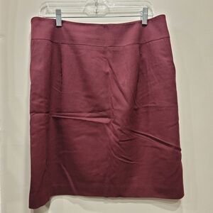 Sz 14P Wine Talbots Petites Wool Pencil Skirt Made In Italy
